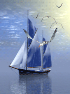 Картинка Кораблик на волнах картинка из коллекции Картинки анимация Транспорт