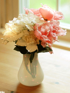 Букет цветов в вазе - Цветы анимашки