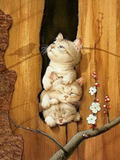 Картинка Весенние котики из коллекции Анимация на телефон Кошки анимашки