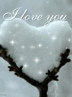 Картинка Сердце из снега из коллекции Анимация на телефон Любовь