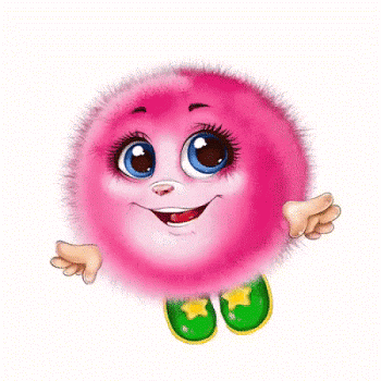Картинка Розовый пушистик из коллекции Анимация на телефон Прикольные картинки