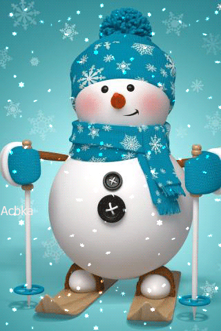 Картинка Заставка Снеговичок из коллекции Анимация на телефон Новогодние картинки